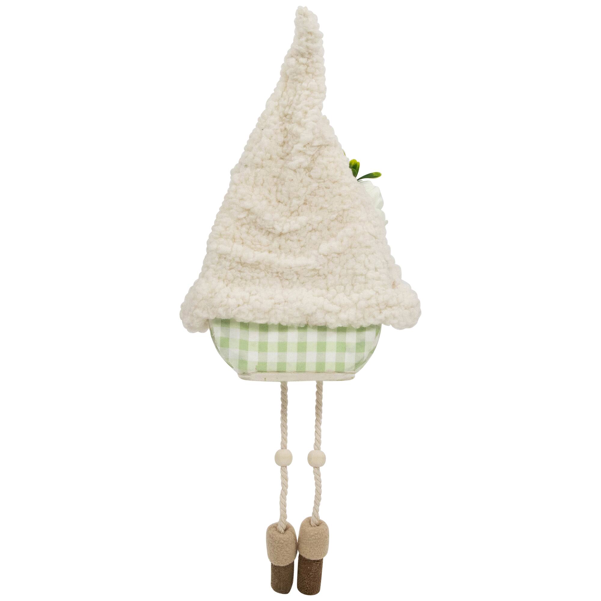 10.5" Plush Sitting Gnome with Dangling Legs Spring Figurine